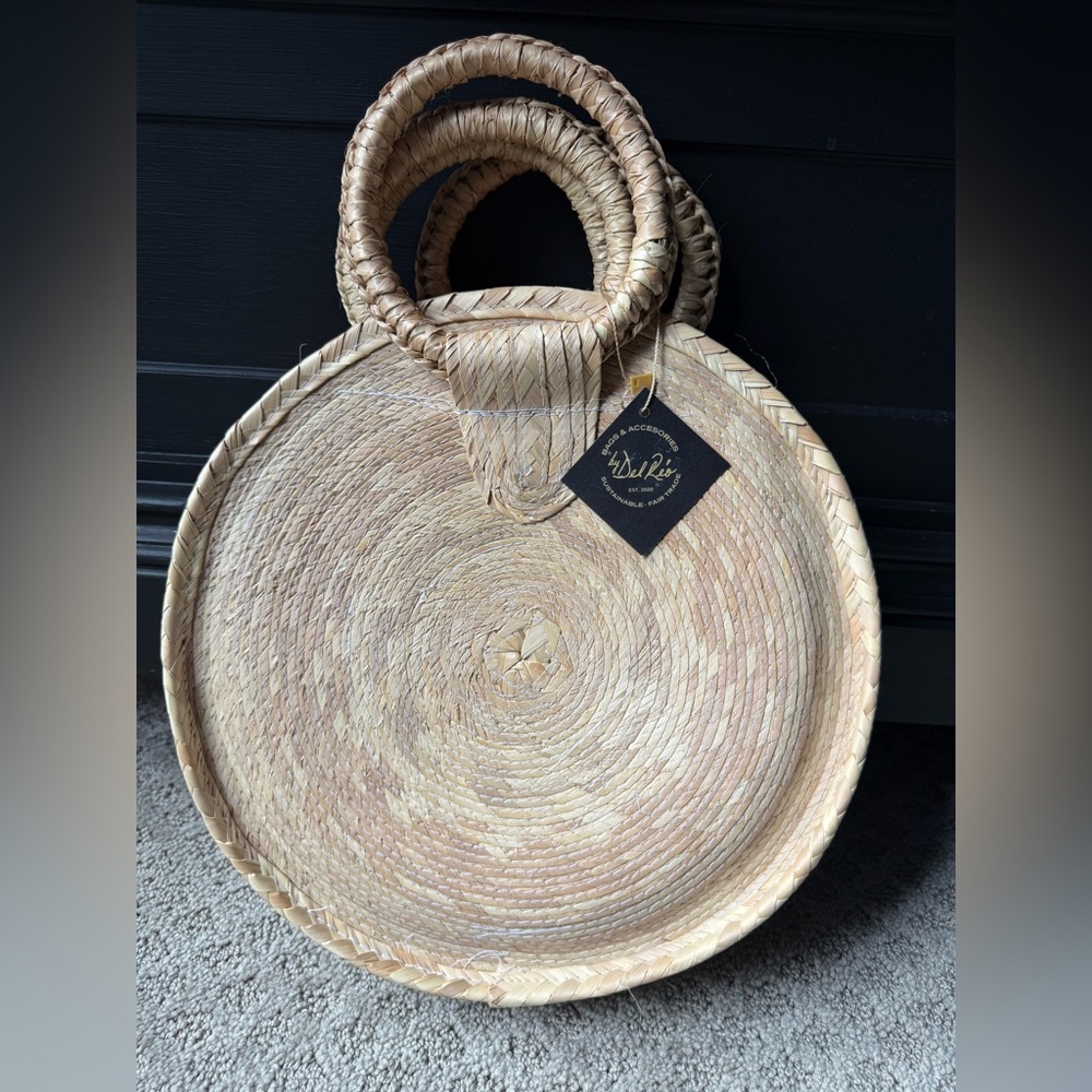 by Del Rio Chic Woven Straw Tote with Circular Handles (large & small bags)